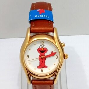 Sesame Street Elmo Musical Watch Fantasma Theme Song Works Nw Battery Quartz 26